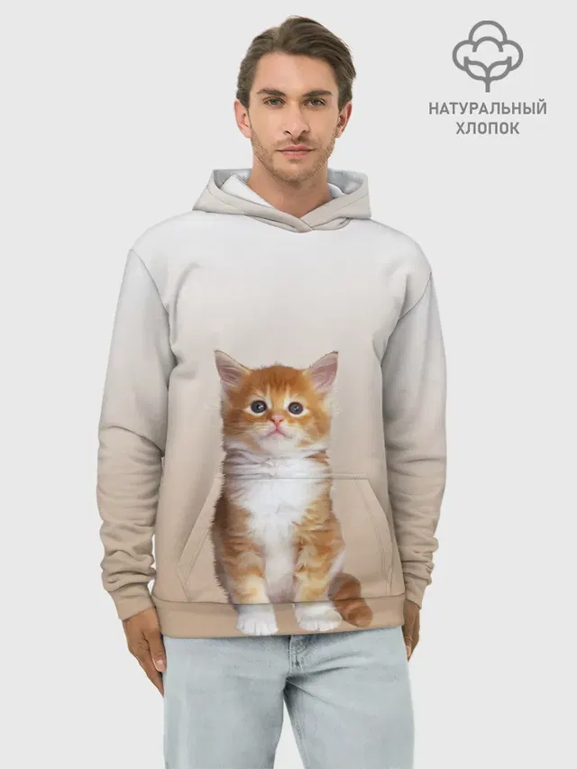бело-рыжий котенок реализм