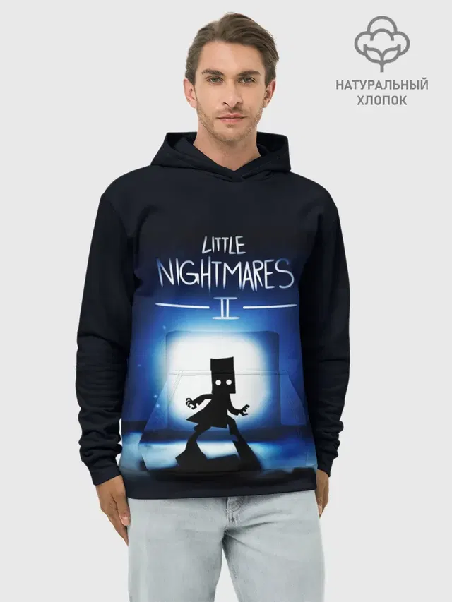 Худи мужской базовый хлопок с принтом «Little Nightmares 2 МОНО»