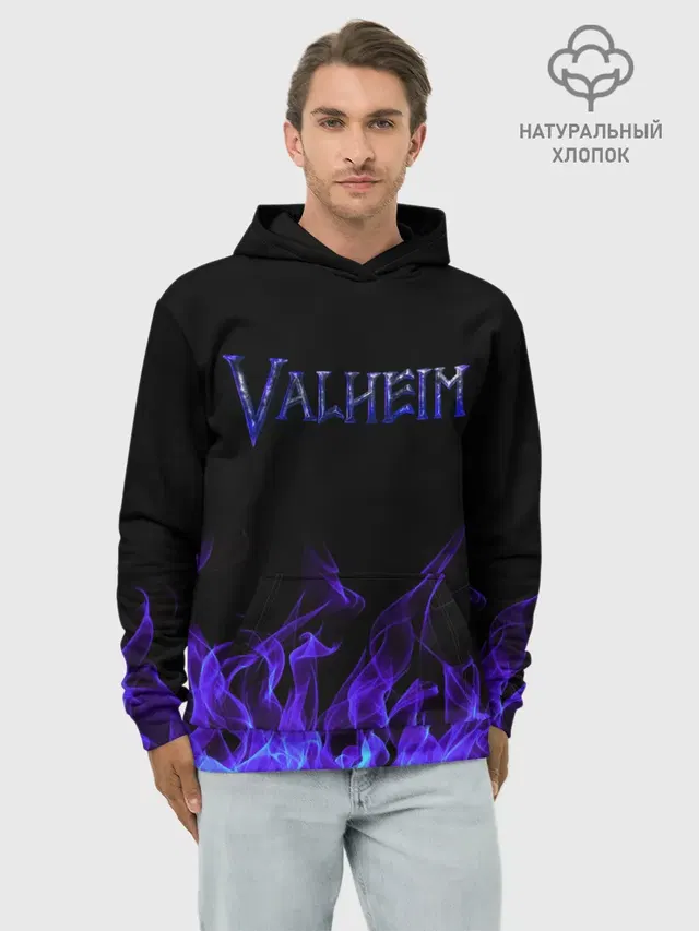 Худи мужской базовый хлопок с принтом «Valheim game»