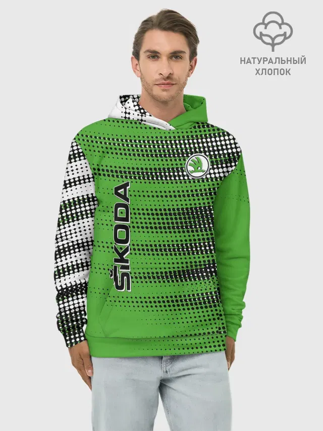 Худи мужской базовый хлопок с принтом «Skoda»
