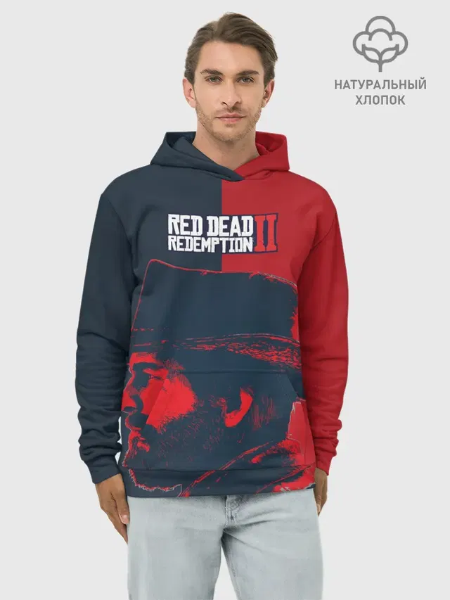 Худи мужской базовый хлопок с принтом «RDR2 Артур»