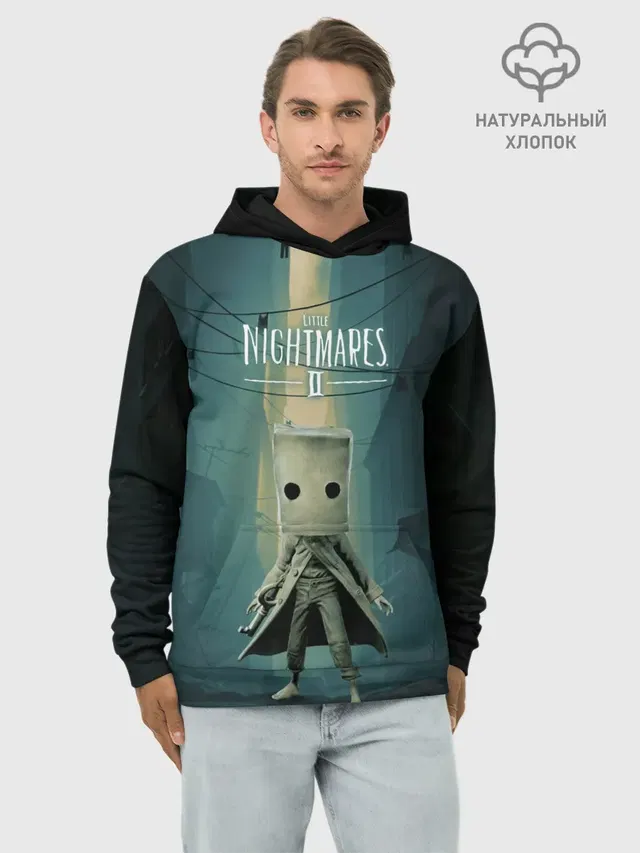 Худи мужской базовый хлопок с принтом «Mono Little Nightmares»