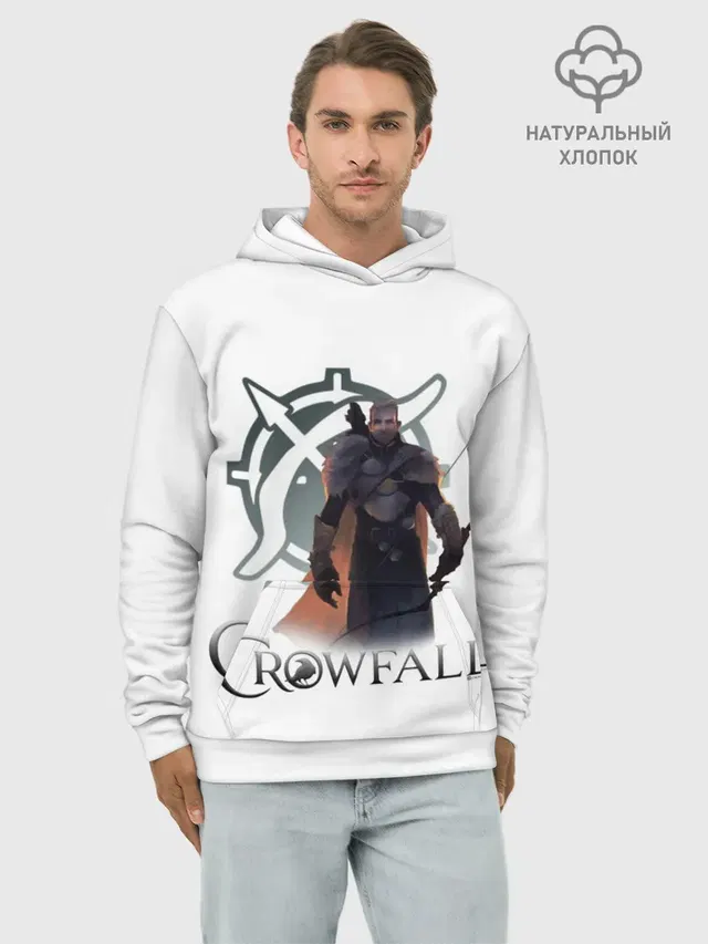 Худи мужской базовый хлопок с принтом «Crowfall — Ranger»
