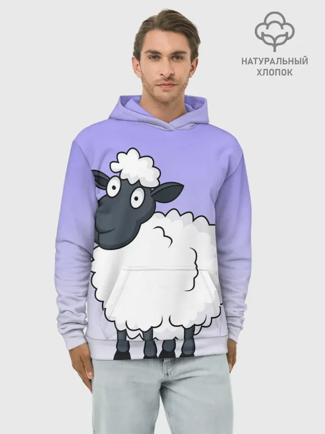 Нарисованный милый барашек