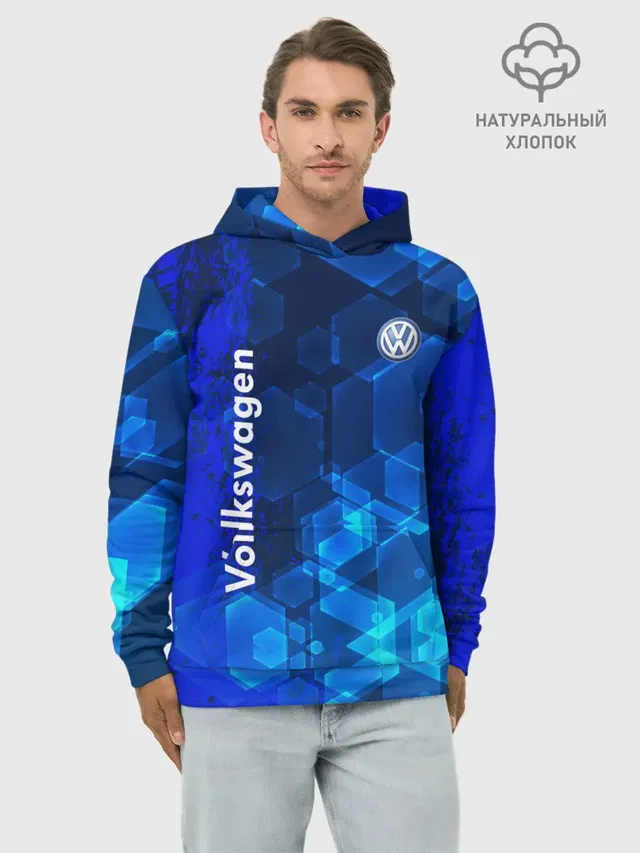 Худи мужской базовый хлопок с принтом «Car logo»
