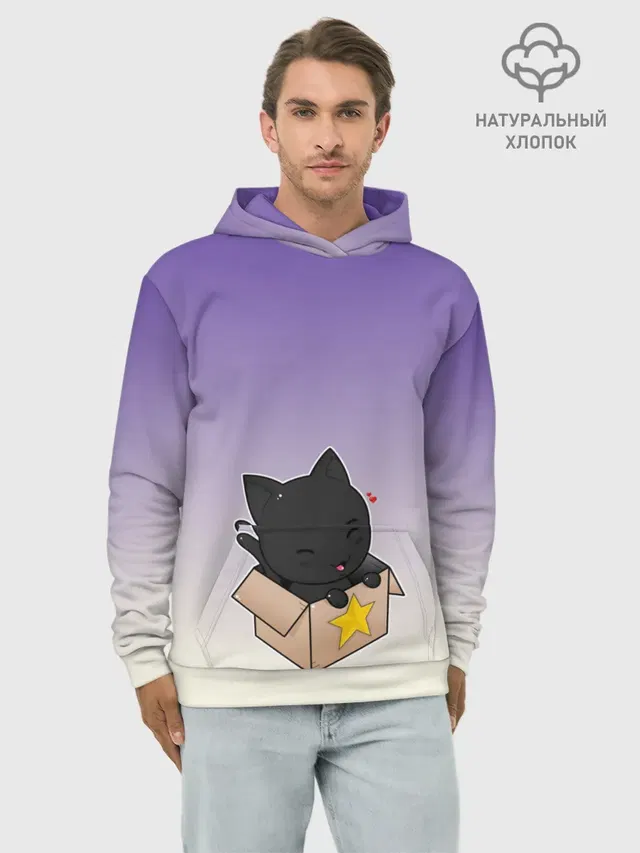 черный котенок в коробке
