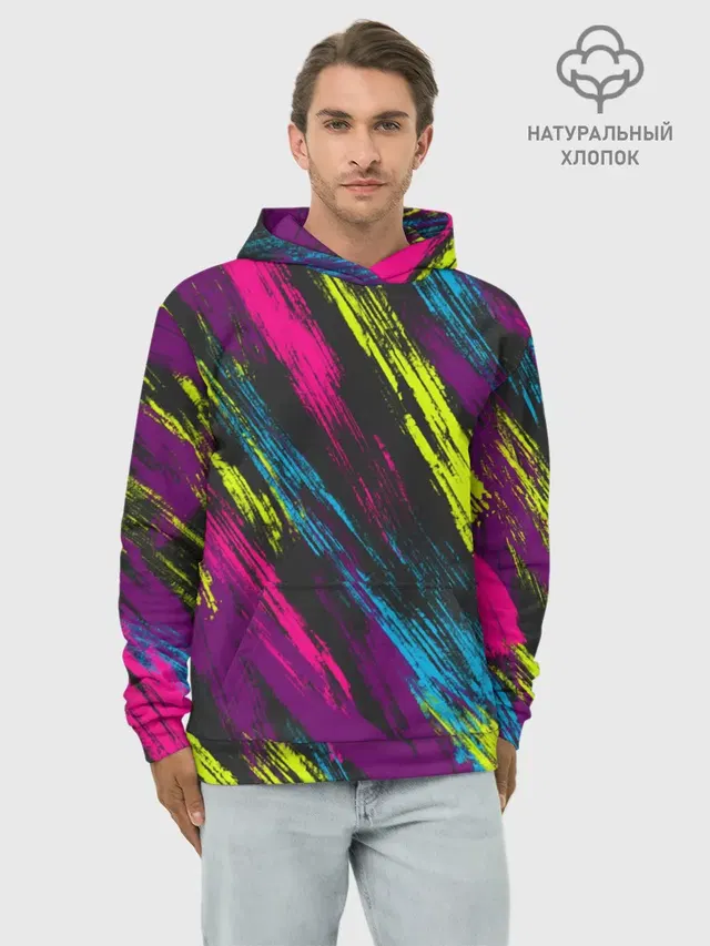 Худи мужской базовый хлопок с принтом «Pop Art — SUMMER 2021»