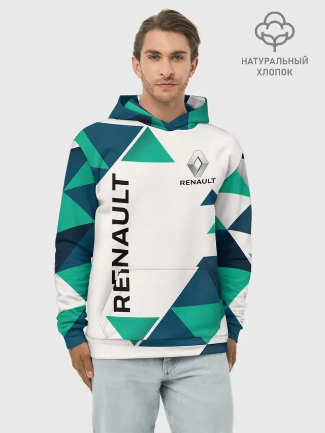 Худи мужской базовый хлопок с принтом «Renault»
