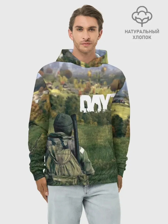 Худи мужской базовый хлопок с принтом «DayZ»