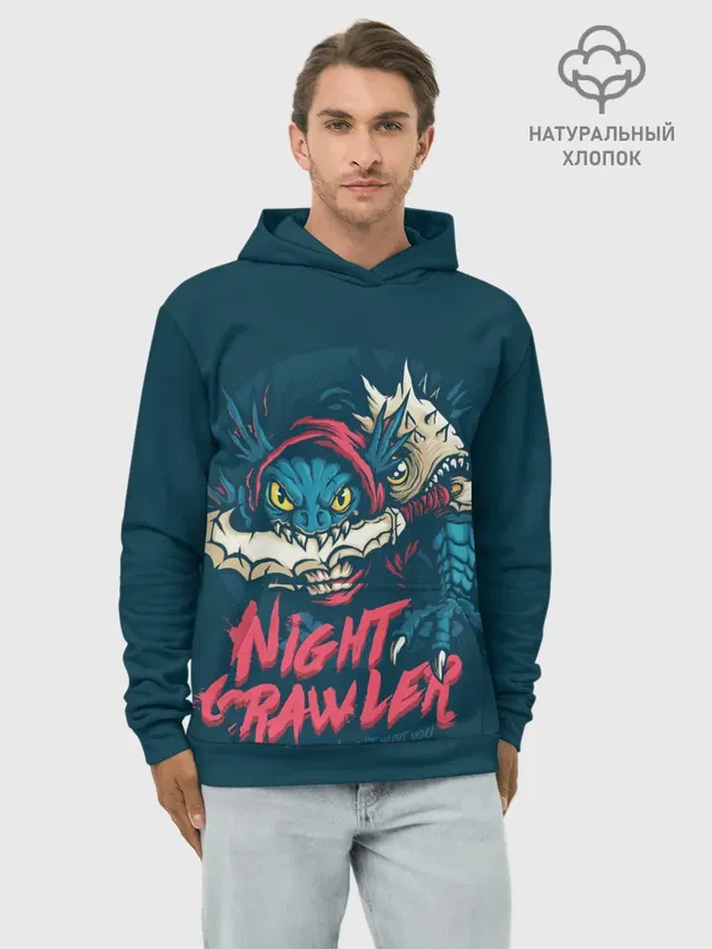Худи мужской базовый хлопок с принтом «Night Crawler Dota 2 — Night Crawler»