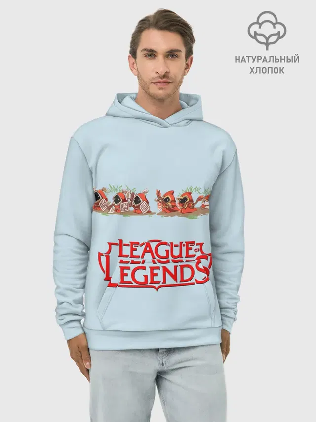 Худи мужской базовый хлопок с принтом «Крипы LOL — Крипы»