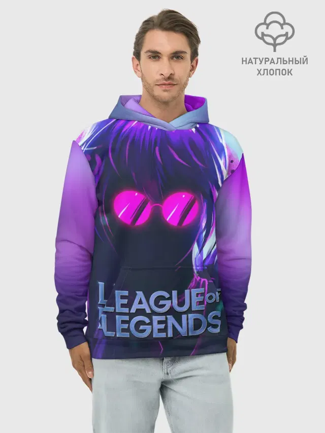 Худи мужской базовый хлопок с принтом «Evelynn LOL — Evelynn»