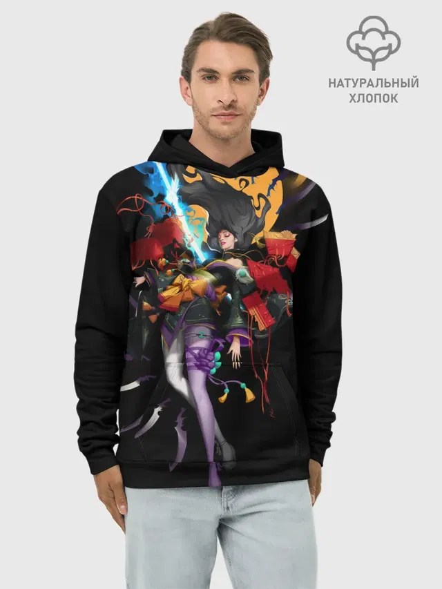 Худи мужской базовый хлопок с принтом «lrelia LOL — lrelia»