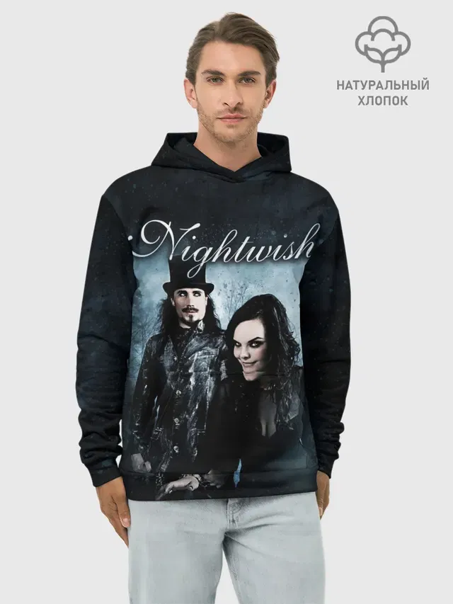 Худи мужской базовый хлопок с принтом «Музыкальная группа — NIGHTWISH»