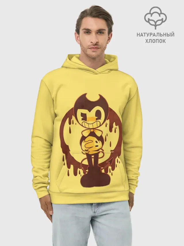 Худи мужской базовый хлопок с принтом «Bendy Бенди»