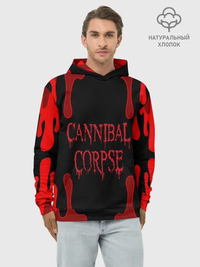 Худи мужской базовый хлопок с принтом «Cannibal Corpse»