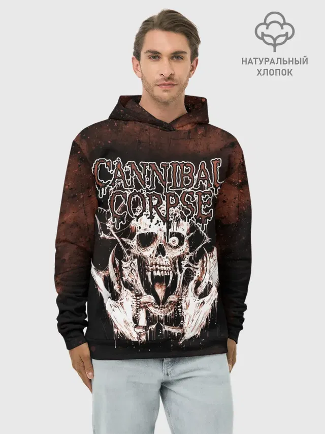 Худи мужской базовый хлопок с принтом «Cannibal Corpse»