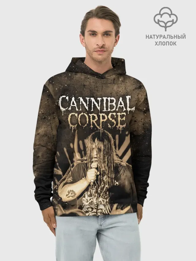 Худи мужской базовый хлопок с принтом «Cannibal Corpse»