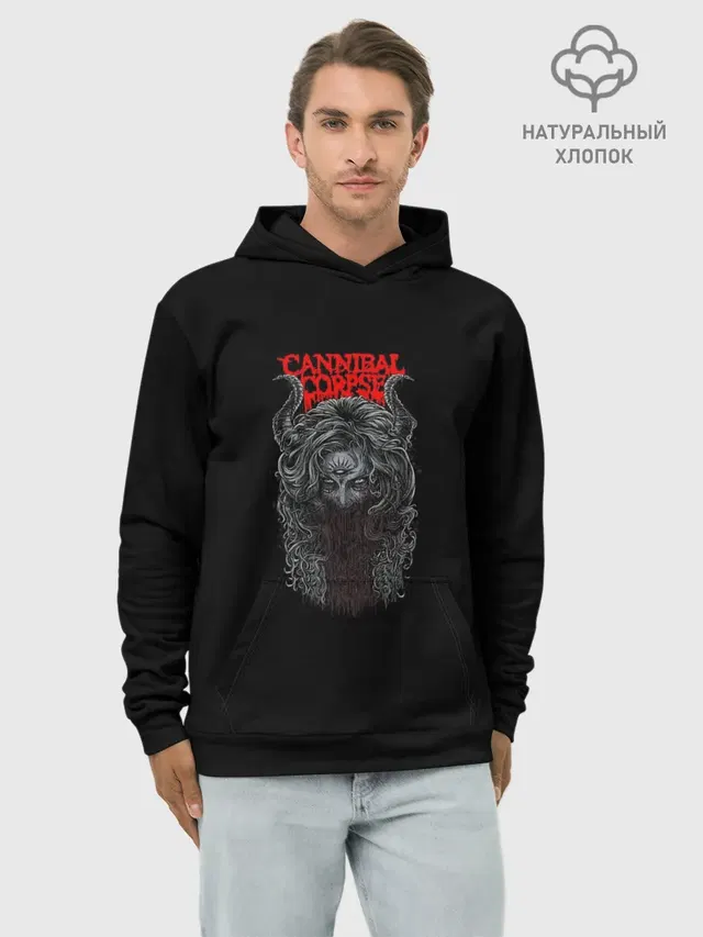 Худи мужской базовый хлопок с принтом «Demon»