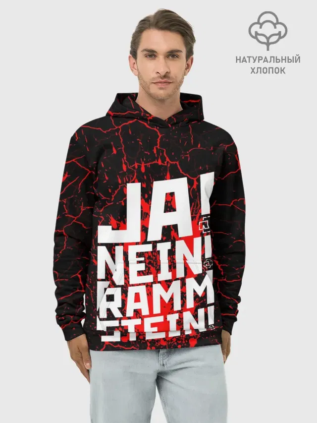 Худи мужской базовый хлопок с принтом «Rammstein»
