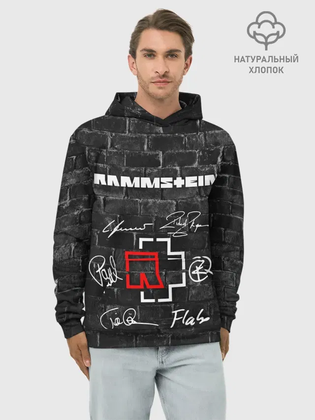 Худи мужской базовый хлопок с принтом «Rammstein»