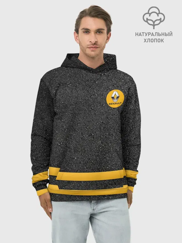 Худи мужской базовый хлопок с принтом «Renault Passion for life — Passion for life»