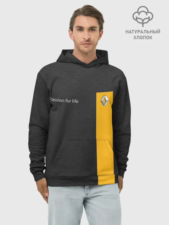 Худи мужской базовый хлопок с принтом «Renault»