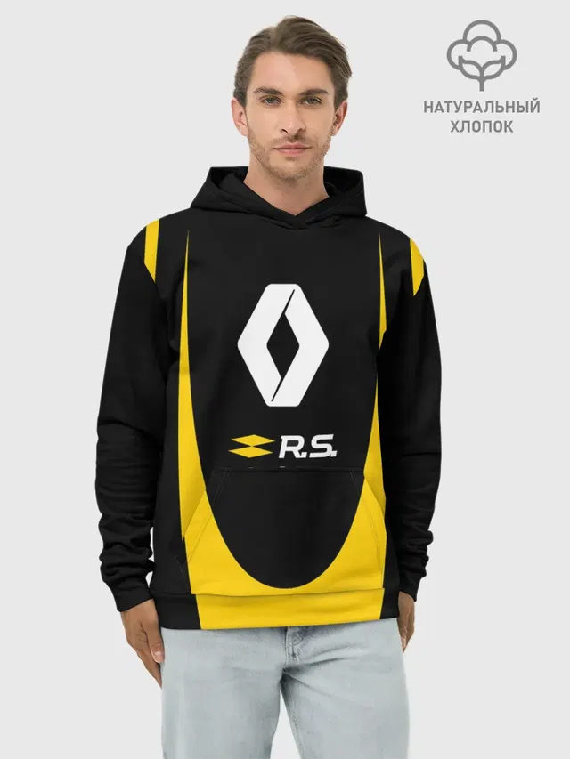 Худи мужской базовый хлопок с принтом «Renault Sport»