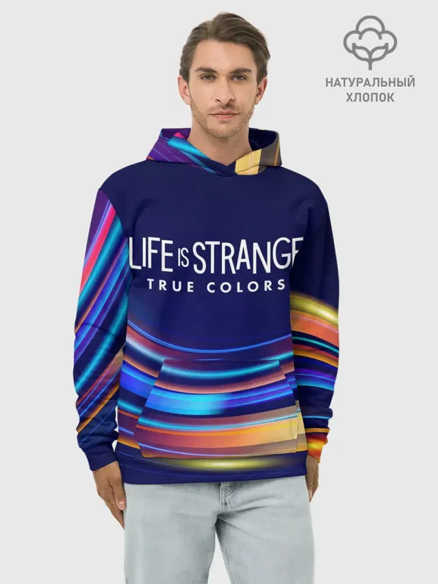 Худи мужской базовый хлопок с принтом «True Colors — Life is Strange: True Colors»