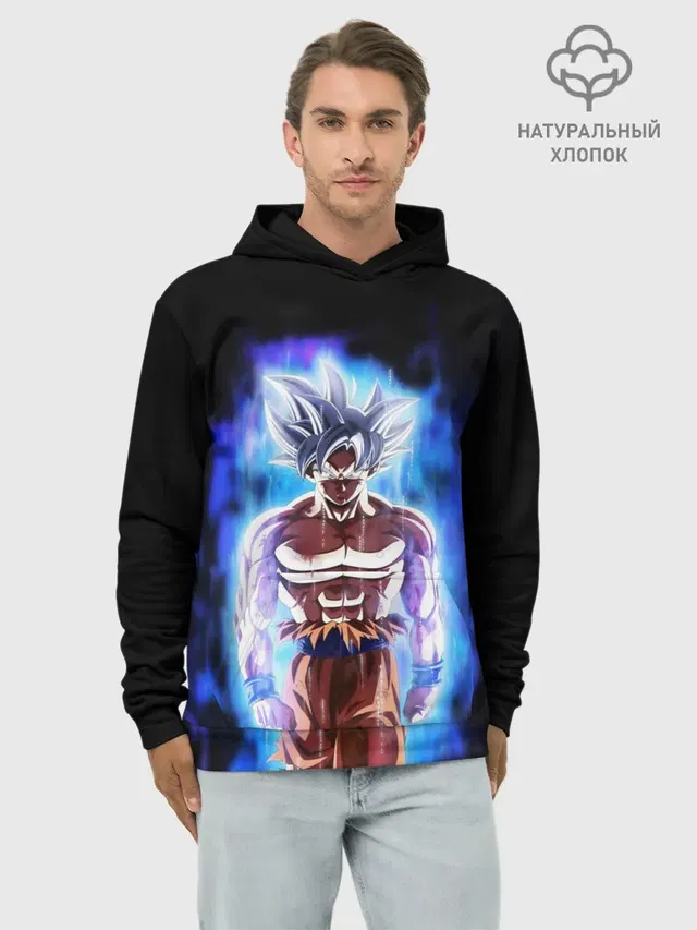 Худи мужской базовый хлопок с принтом «Dragon ball — КОГУ — СИМВОЛ НА СПИНЕ»