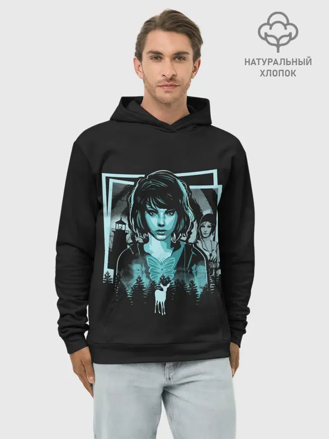 Худи мужской базовый хлопок с принтом «Life is strange»