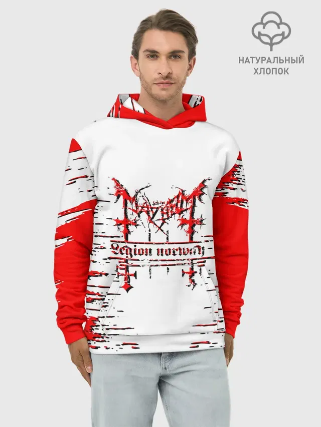 Худи мужской базовый хлопок с принтом «Mayhem»