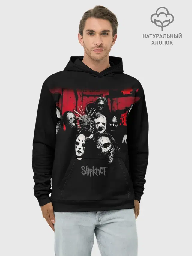 Худи мужской базовый хлопок с принтом «Slipknot Группа»