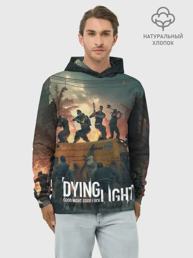 Худи мужской базовый хлопок с принтом «Dying Light»