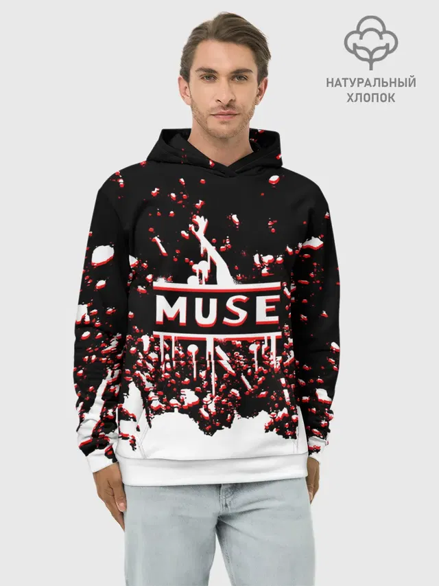 Худи мужской базовый хлопок с принтом «Muse»