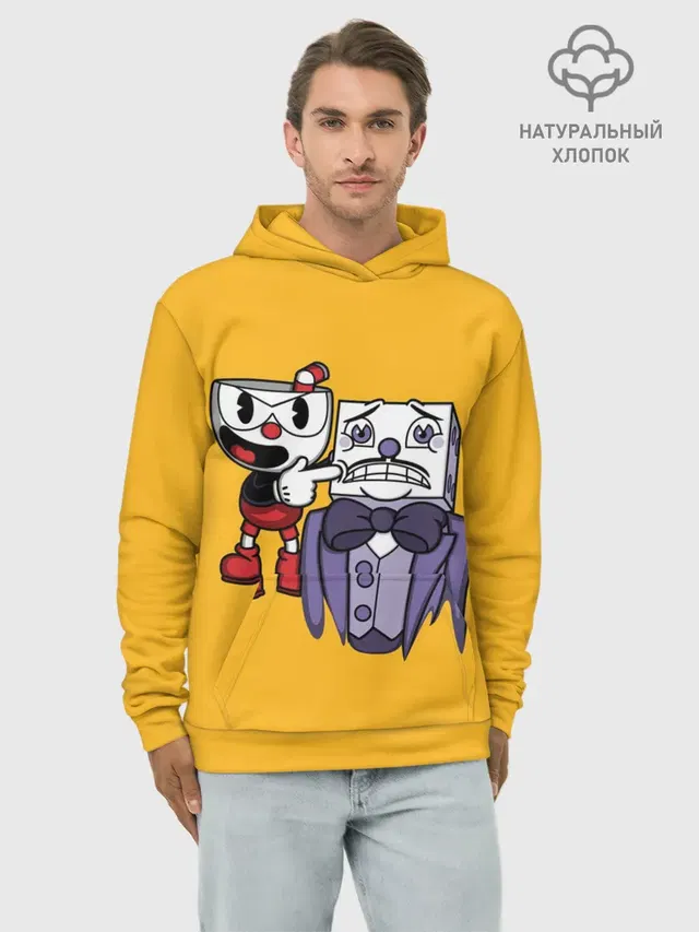 Худи мужской базовый хлопок с принтом «Cuphead (game)»