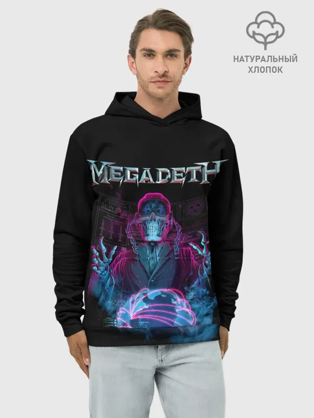 Худи мужской базовый хлопок с принтом «Megadeth»