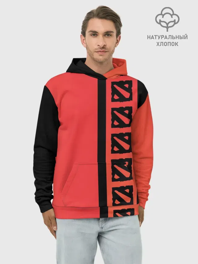 Худи мужской базовый хлопок с принтом «Two-tone design»
