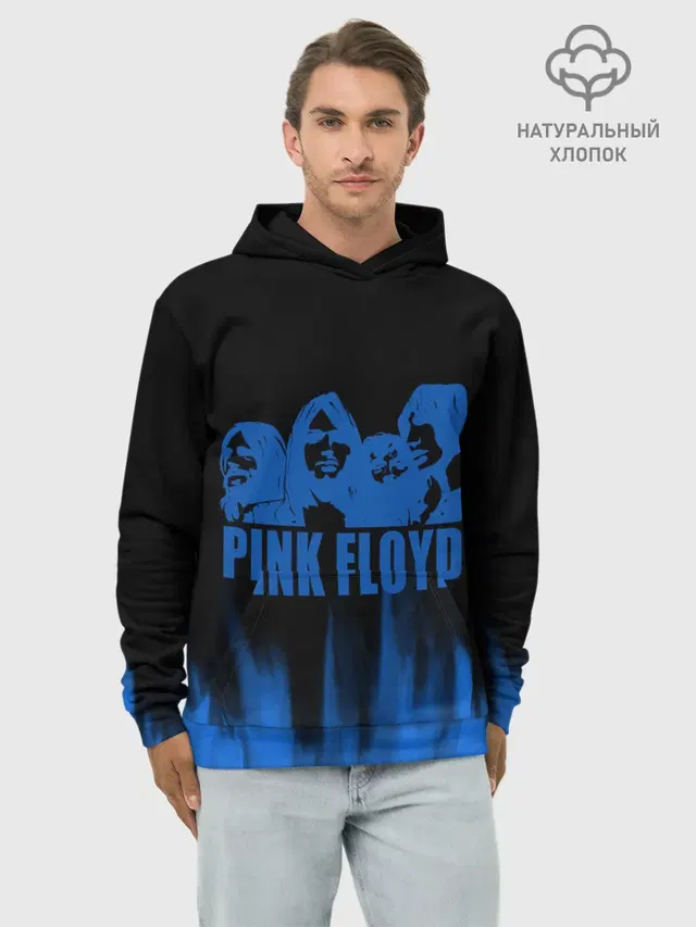 Худи мужской базовый хлопок с принтом «pink rloyd»