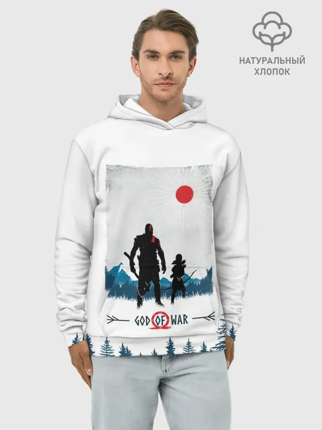 Худи мужской базовый хлопок с принтом «God whith son»