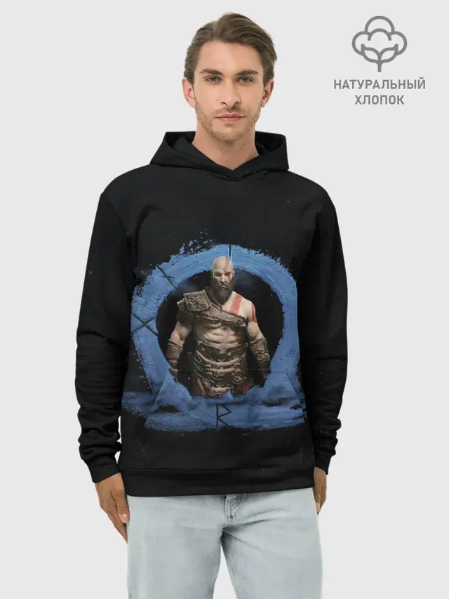 Худи мужской базовый хлопок с принтом «God of War Ragnarök — Ragnarok»