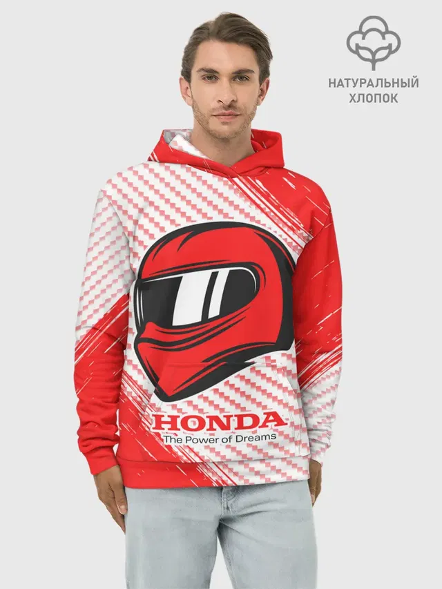 Худи мужской базовый хлопок с принтом «Honda - Strokes»