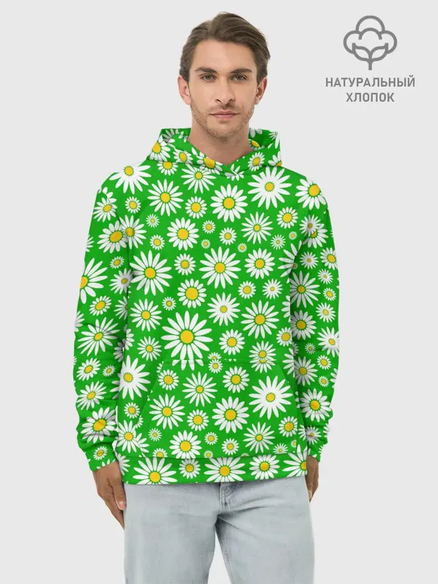 Ромашки на зелёном фоне