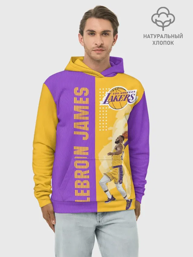 Худи мужской базовый хлопок с принтом «НБА — Леброн NBA»