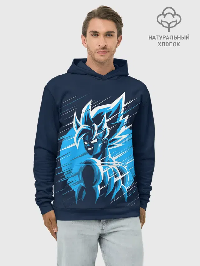 Худи мужской базовый хлопок с принтом «Dragon Ball Z Art»