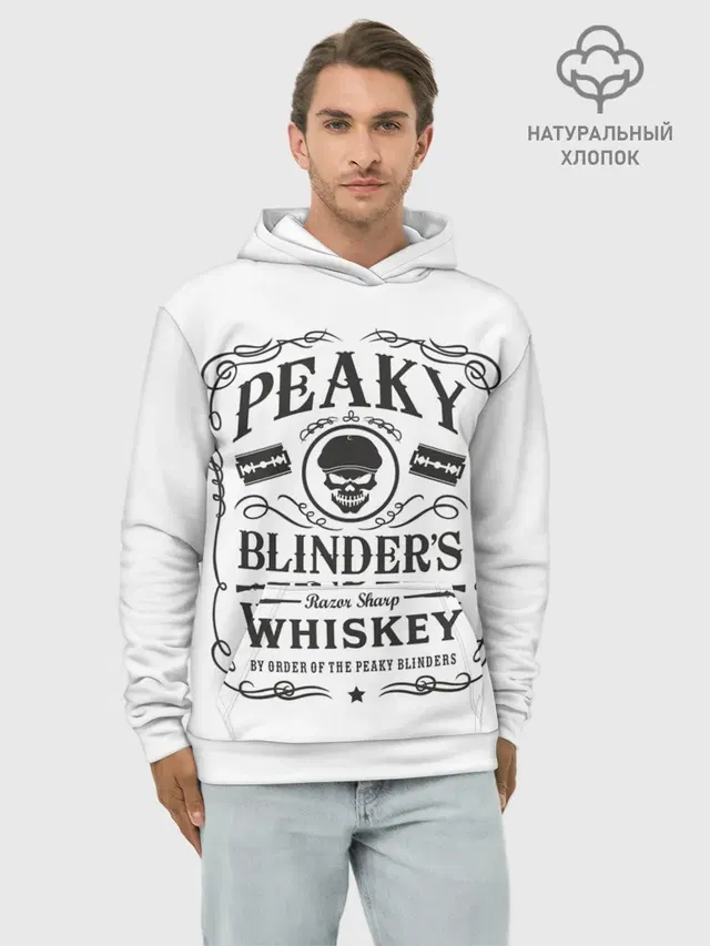 Худи мужской базовый хлопок с принтом «Острые Козырьки Whiskey»