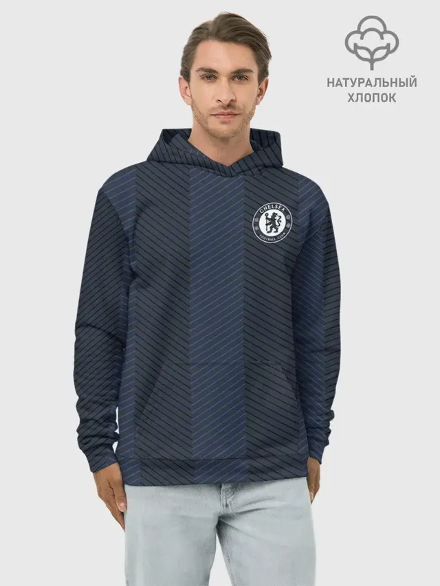 Худи мужской базовый хлопок с принтом «Челси — FC Chelsea — Fresh»