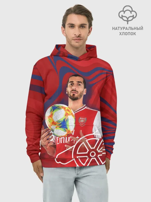 Худи мужской базовый хлопок с принтом «Генрих Мхитарян — Henrikh Mkhitaryan — Arsenal»