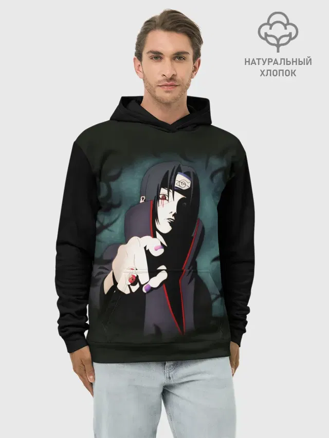 Худи мужской базовый хлопок с принтом «Итачи Аниме | Anime Itachi»