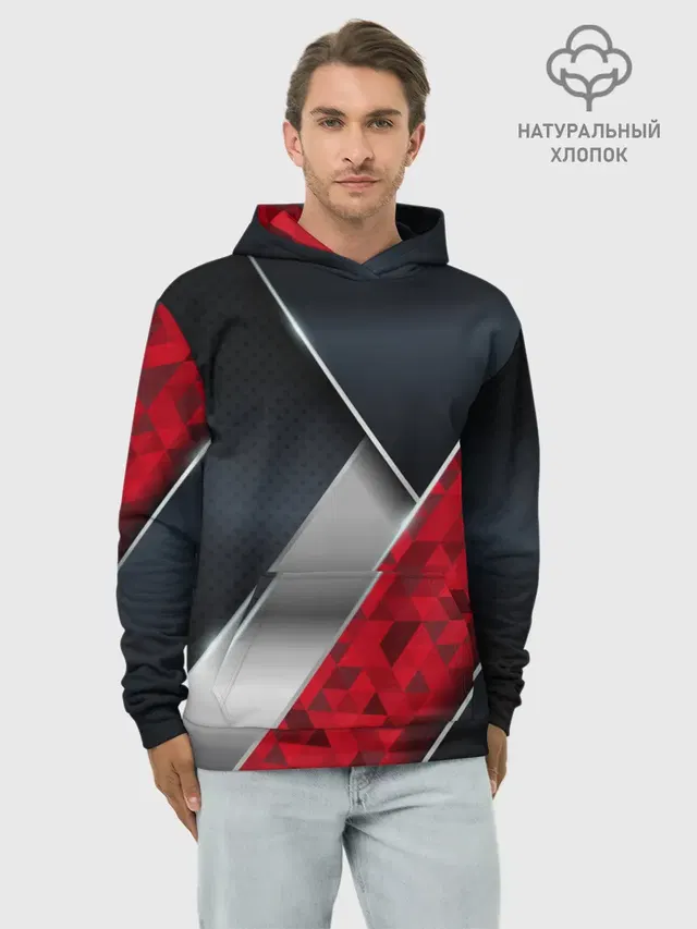3D BLACK AND RED METAL